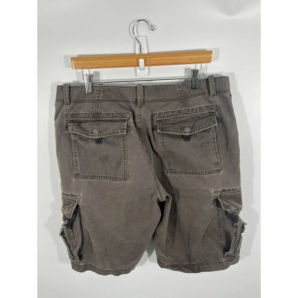 Banana Republic Mens Thick Y2K Cargo Shorts 36‎ Green Pockets Baggy Skater